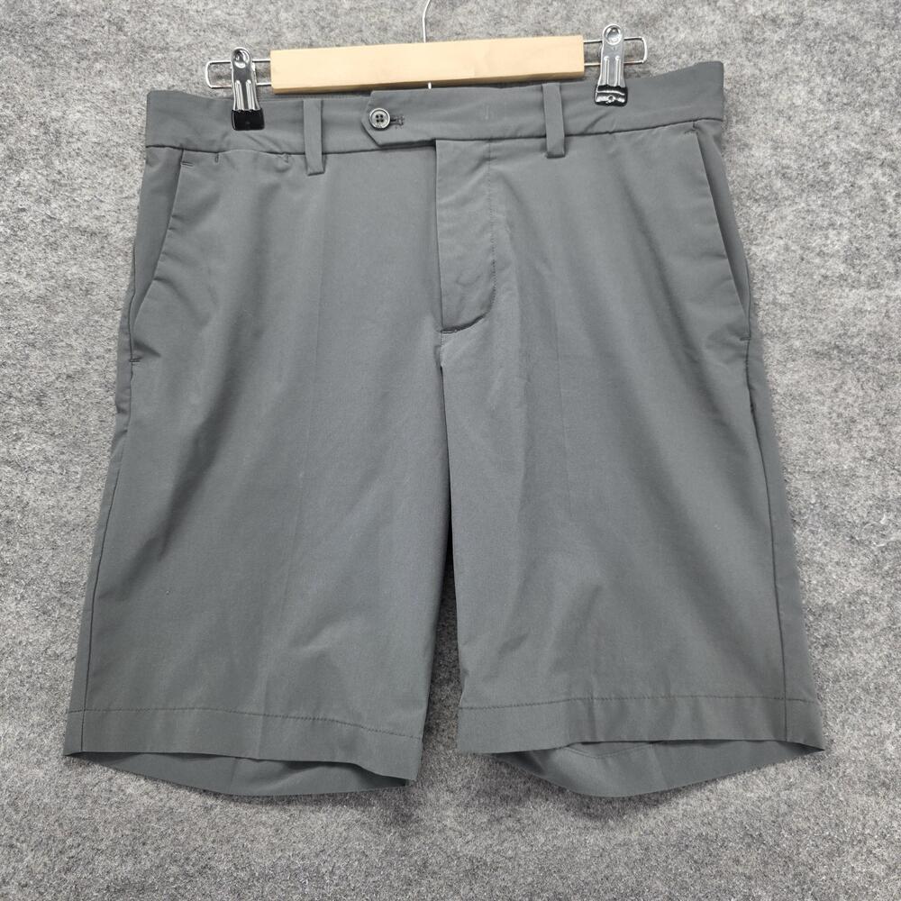 J.Lindeberg Shorts Mens 30 Gray Chino Flat Front 11 Inseam Performance